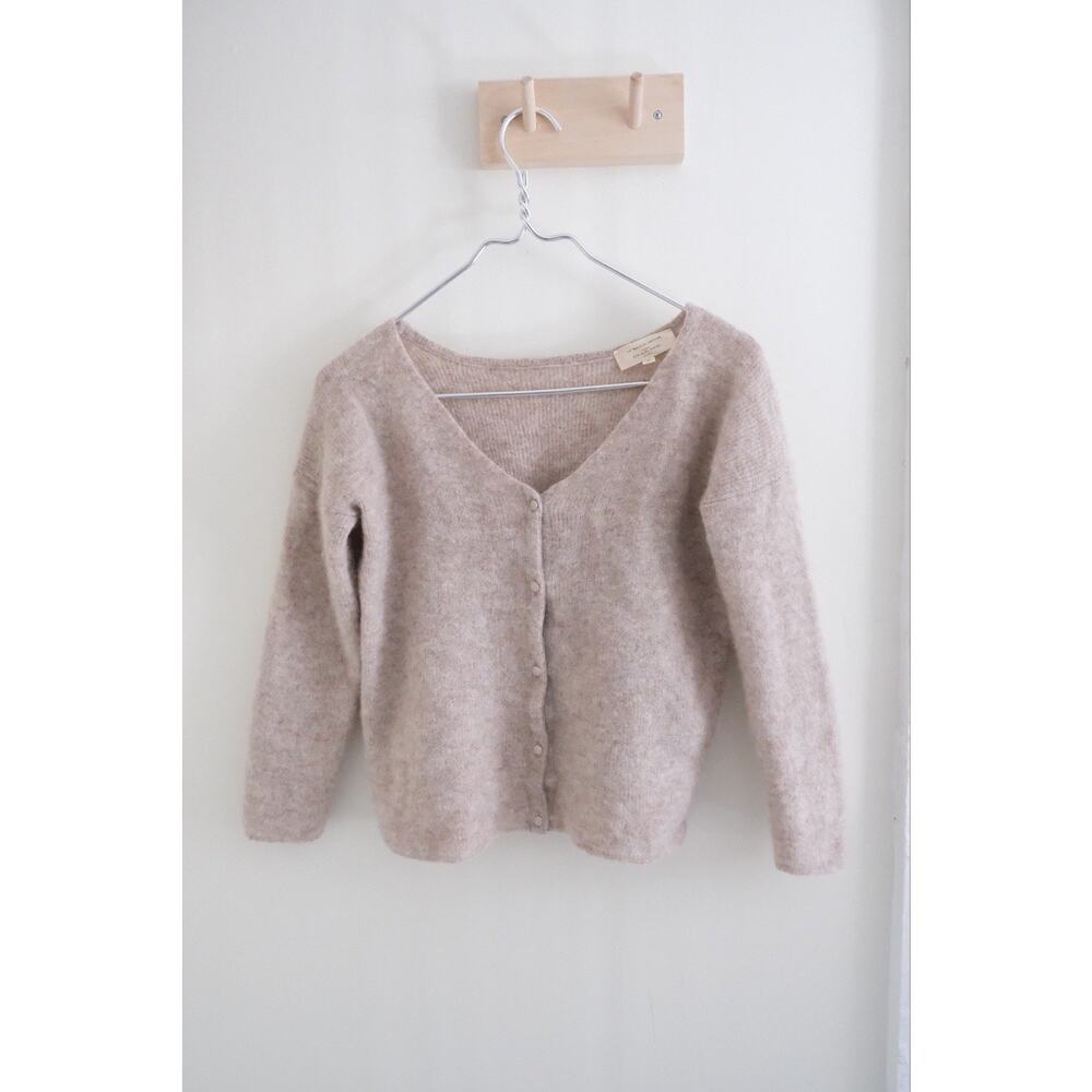 Sezane Women's Size M Cardigan Gaspard Beige Mohair Alpaca Blend Sweater